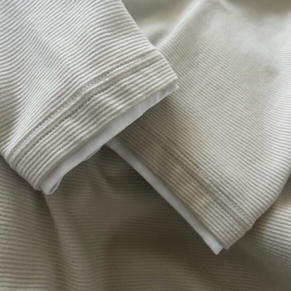 NWOT Denim & Flower Long Sleeve Men's Crewneck Sweater Tee Ivory Cream - Picture 5 of 13